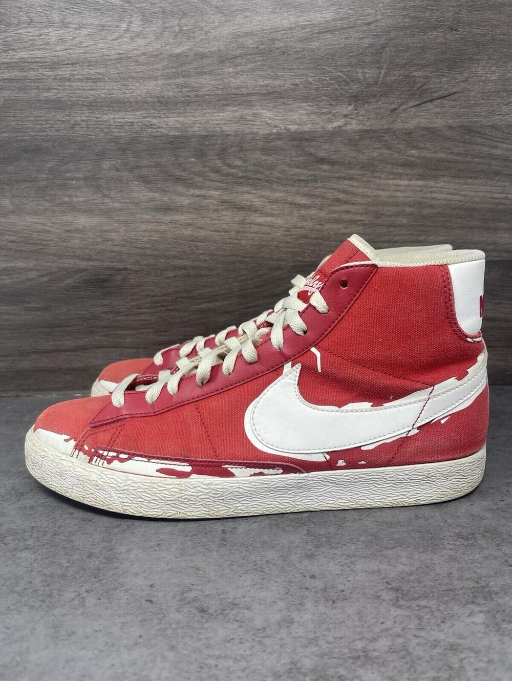 Nike Blazer Sneakers Mens Size 10 Red White Brooklyn Jackie Robinson